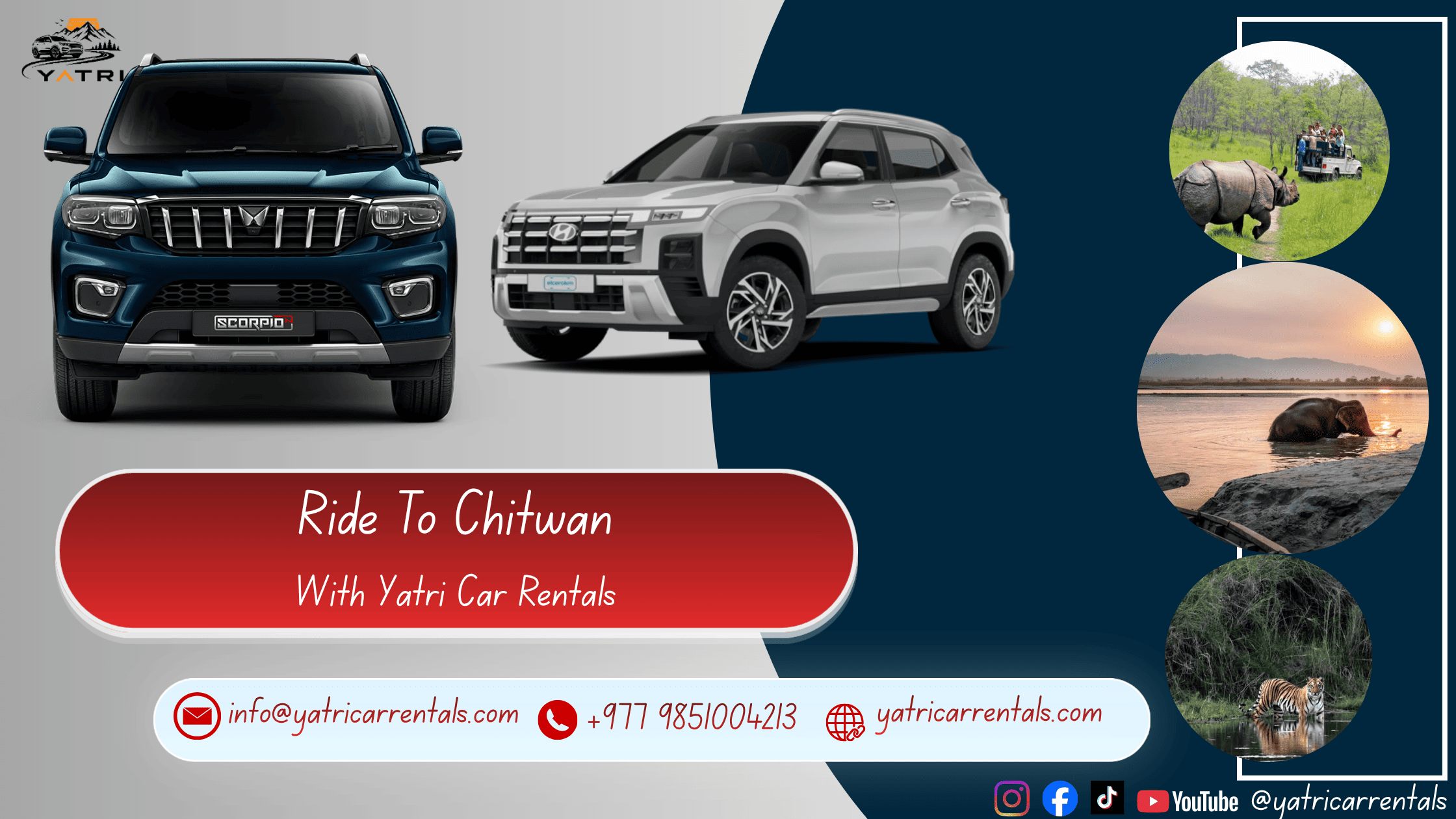 Kathmandu To Chitwan Car Rental - Yatri Car Rentals Nepal